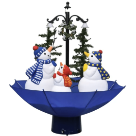 Snowing Christmas Tree With Umbrella Base Blue 2 Ft PVC