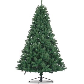 6 Feet Artificial Christmas Tree All Natural Spruce Pvc Fir Tree Foldable Metal Bracket Not Lit Green