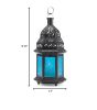 Stunning Blue Glass Candle Lantern - Perfect for Home Decor and Outdoor Events