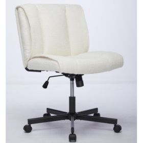 Armless Desk Chair With Wheels Office Chair With Adjustable Swivel Computer Task Chair