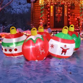 6.9ft, Five Christmas Balls, Five LED Lights, Bundle Pocket, Christmas Inflatable Decoration