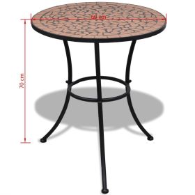 vidaXL 3 Piece Bistro Set Ceramic Tile Terracotta