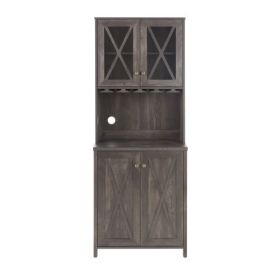 Kitchen Cabinet With Wine Rack In Dining Room