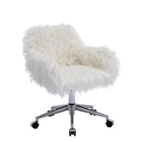 Modern Faux Fur Home Office Chairs, Hairy Chairs For Girls, Makeup Dressing Chairs