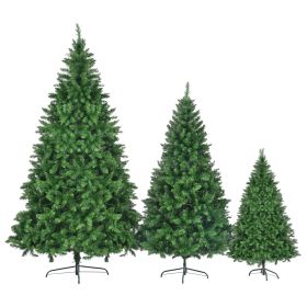 8ft, 6ft, 4ft Pre-Lit Green Pine Artificial Christmas Tree, 3 Articulated Christmas Trees With 820 Warm Yellow LED Lights & 2539 Branch Tips For Festi