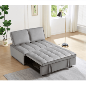 Convertible Sleeping Sofa Bed, Modern Velvet Fabric Double Seat Sofa Bed, Sleeping Sofa Bed With 2 Backs And Detachable Backs, Backs, Suitable For Liv