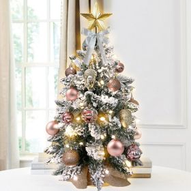 55cm Plush Rose Gold Mini Christmas Tree With LED Light Not Shipped On Weekends Not OnTemu