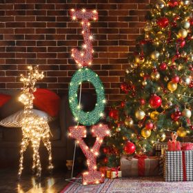 29X27X99cm, JOY Letter 2D Warm White Light, Mesh Powder 4.5V, 1.35W, Classic Elements Of Christmas Lighting