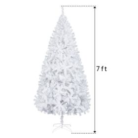 White 7ft, 950 Branches, PVC Material Christmas Tree