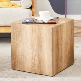 Elevate Your Living Space With This Square Modern MDF Coffee Table That Showcases Smooth, Light Wood Color Texture Patterns. It Is Characterized By St