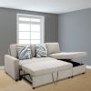 Grey Flannelette 2-Piece Couch Living Room Sofabed