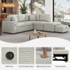 86.6" Sectional Sofa L-shaped Sofa Couch Pull-out Sofa Bed with a Movable Ottoman, Two USB Ports and Two Cup Holders for Living Room, Gray