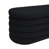 Fuji 49" Upholstered Oval Storage Bench, Ebony Black Boucle