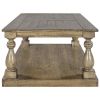 Rustic Floor Shelf Coffee Table with Storage, Solid Pine Wood (As same As WF287269AAD)