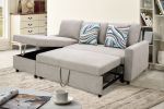 Grey Flannelette 2-Piece Couch Living Room Sofabed