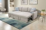 Grey Flannelette 2-Piece Couch Living Room Sofabed