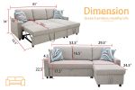 Grey Flannelette 2-Piece Couch Living Room Sofabed