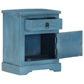 vidaXL Bedside Table Solid Mango Wood 40x30x50 cm Blue