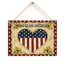 American Flag Independence Day Pendant Decoration Gift Holiday Hanging Wooden Hanging Tag