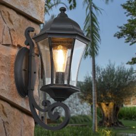 Outdoor Waterproof Glass Retro Wall Lamp with light sense Supports multiple types of light bulbs 1 pack