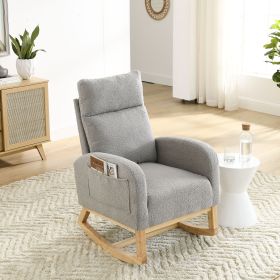 Welike 27.6"W Modern Accent High Backrest Living Room Lounge Arm Rocking Chair, Two Side Pocket (W83453336)