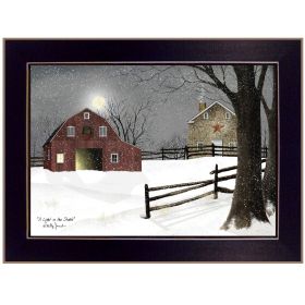 Trendy Decor 4U "Light in the Stable" Framed Wall Art, Modern Home Decor Framed Print for Living Room