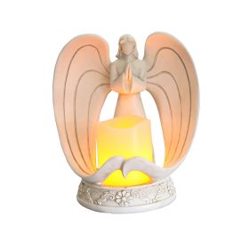 Nordic Style Resin Angel Electronic Candle Holder Living Room Church Decorations