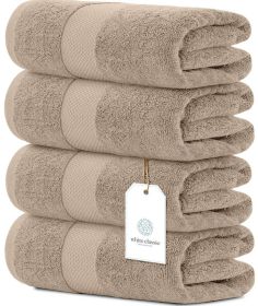 Luxury Bath Towels Set of 4 Large 700 GSM Cotton Ultra Soft Bath Towels 27x54 inch Highly Absorbent and Quick Dry Hotel Towels Plush Towels Taupe