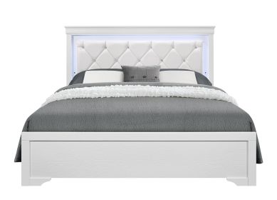 SHAKER CROCODILE METALLIC WHITE FULL BED WITH LED