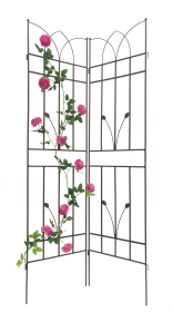 2 Pack Metal Garden Trellis 71" x 17.7" Rustproof Trellis for Climbing Plants Outdoor Flower Support Brown