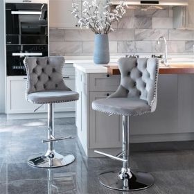 Furniture,Swivel Velvet Barstools Adjusatble Seat Height from 25-33 Inch