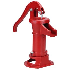 VEVOR Antique Well Hand Pitcher Pump, 25 ft Maximum Lift, Cast Iron Manual Hand Water Pump with Ergonomic Handle G1-5/8" Easy Installation