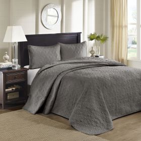 Reversible Bedspread Set Dark Grey Full