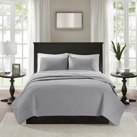 Reversible Quilt Set Grey Full/Queen