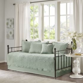 6 Piece Reversible Scalloped Edge Daybed Cover Set Seafoam Daybed