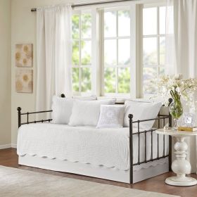 6 Piece Reversible Scalloped Edge Daybed Cover Set White Daybed