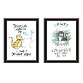 Trendy Decor 4U 2- Piece Vignette I have a Drinking Problem!! Black Framed Wall Art for Living Room