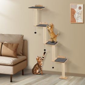 VEVOR Wall Mounted Cat Shelves Tree with Platform Tree-Shaped Cat Furniture Set