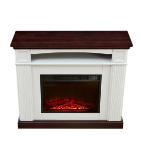 Electric fireplace with mantel shelf, freestanding fireplace heater with LED flame, 23-inch fireplace insert in firebox for bedroom and living room