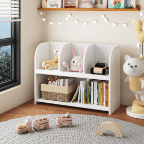 Kids Bookcase With 4 Compartments