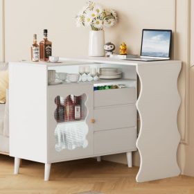 Wooden Buffet Locker With Drawers And Shelves