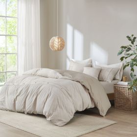 5 Piece Organic Cotton Oversized Comforter Cover Set w/removable insert Natural King/Cal King