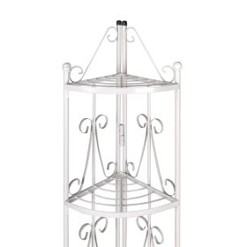 vidaXL Corner Plant Rack White 14.2"x23.6"