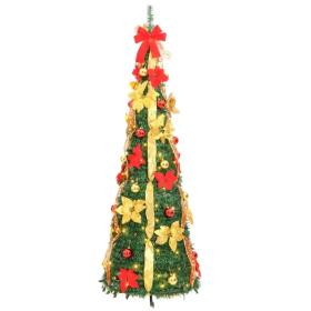 Artificial Christmas Tree Pop-up  LEDs Green 59.1