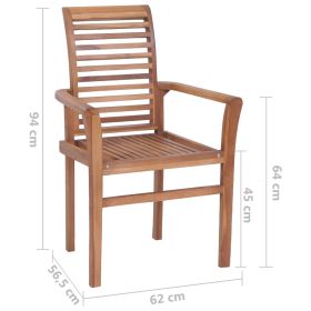 vidaXL Stacking Dining Chairs 4 pcs Solid Teak