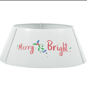 HOMCOM 26 Inch Christmas Tree Collar Ring, Stand Cover For Decor, White