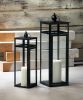 Large Black Dramatic Geometry Lantern