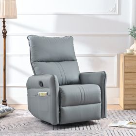 Modern Small Swing Swivel Recliner Bedroom Chair (Option: Bluegray)