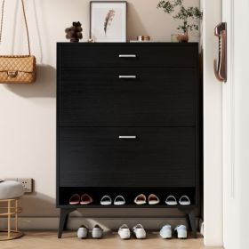 Shoe Cabinet , Shoe Storage Shelves (Color: Black)