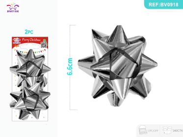 Christmas Lights Star Flowers (Option: Silvery-2.5inches)